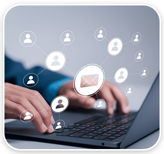 Decorative shape for email marketing section