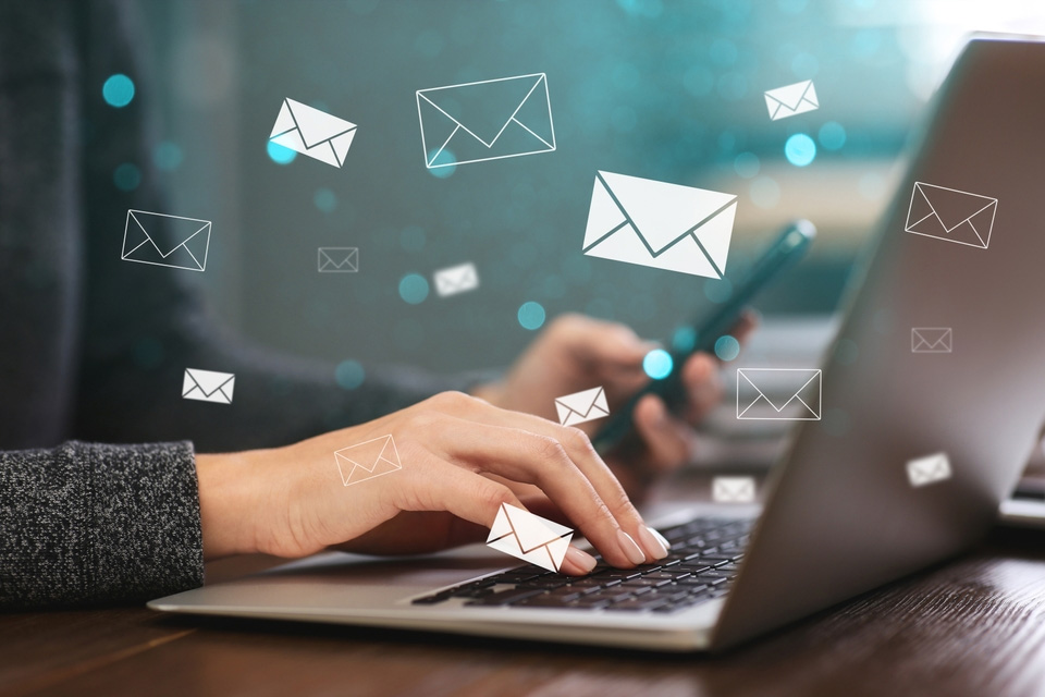 Email marketing and advertising campaign concept